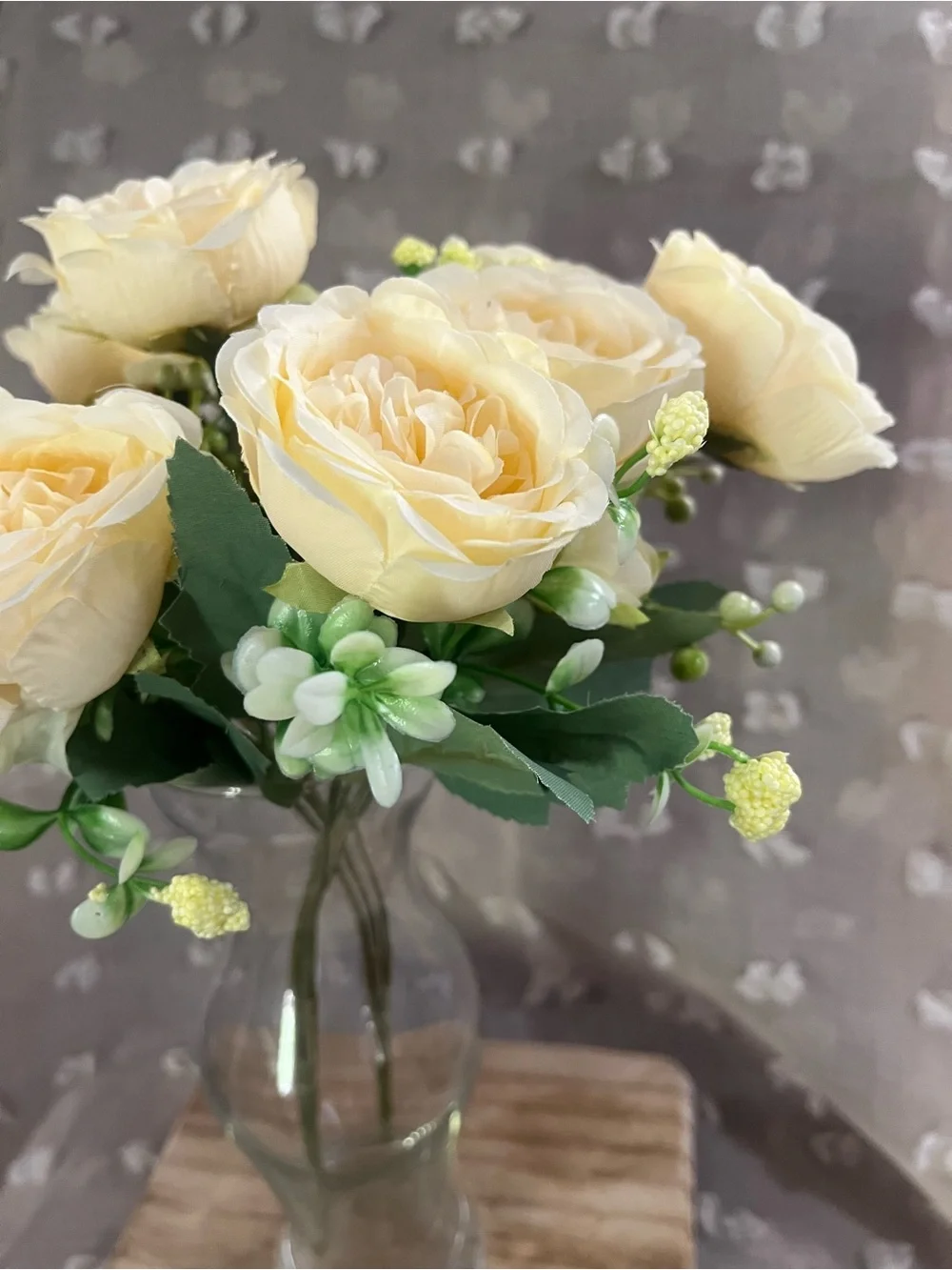 Neutral color cream/tan artificial flowers bouquet